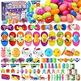 KING DOO 200 pcs Prefilled Easter Eggs with Assorted Mini Toys Inside Easter Basket Stuffers Party Favors & Egg Fillers for Kids Toddlers Boys Girls Easter Egg Hunt Supplies Ideas