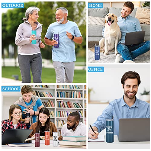 Geosar 20 Oz Thank You Gift Cna Gifts 20 Oz Skinny Tumblers With Keychains Thank You For Being Awesome Vacuum Insulated Tumblers With Lid And Straw Appreciation Gifts (Multicolor, 16 Pcs) #TOP3