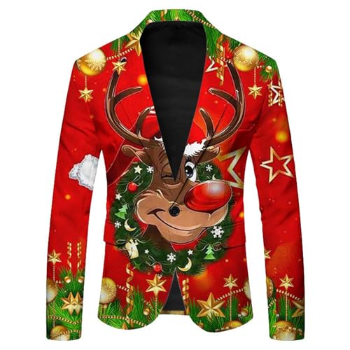 Veste de Noël extensible homme en polaire stretch vert sapin blazer confort entretien facile