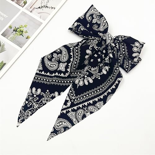 Jazswirl Bow For Hair, 2 Pcs Big Hair Bows For Toddler Girls Women, Black And White Paisley Hair Bow Clips,16X33 Girls Bows For Hair thumb #3