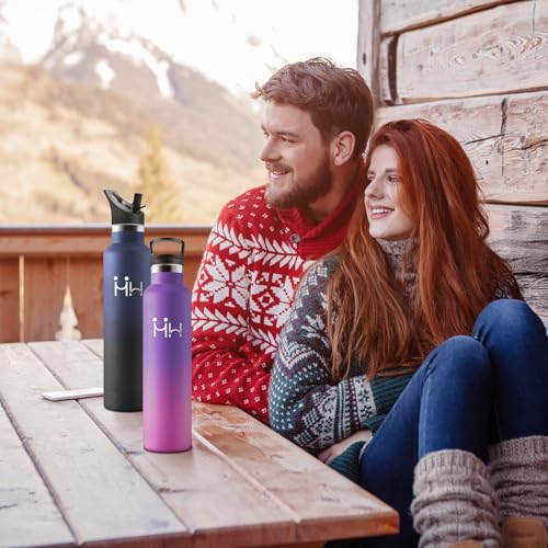 HoneyHolly Drinking Bottle 1 Litre, BPA-Free, Stainless Steel, Thermos Flask, Leak-Proof Insulated Double-Walled Water Bottle, with Straw, Suitable for Carbonated Drinks - Image 6