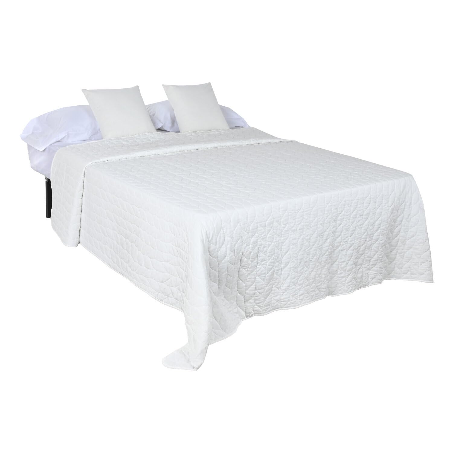 Colcha polyester 240x260 blanc cassé 100g, jeté de lit haut de gamme