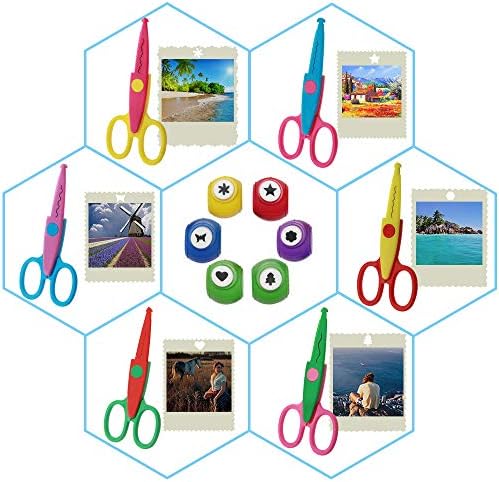 Set of 12, Craft Punch and Creative Scissors, SourceTon Scrapbooking Edging Scissors Paper Punch Set for Crafts, Scrapbooking, DIY Photo & Art Projects