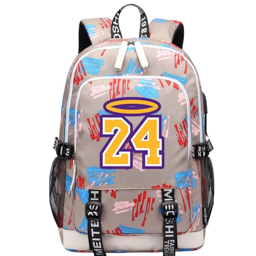FANSIVERS Mochila esportiva multifuncional de basquete KB24 para viagem e laptop para fãs de futebol para homens e mulheres, Branco terroso - 1, One Size, Esportivo