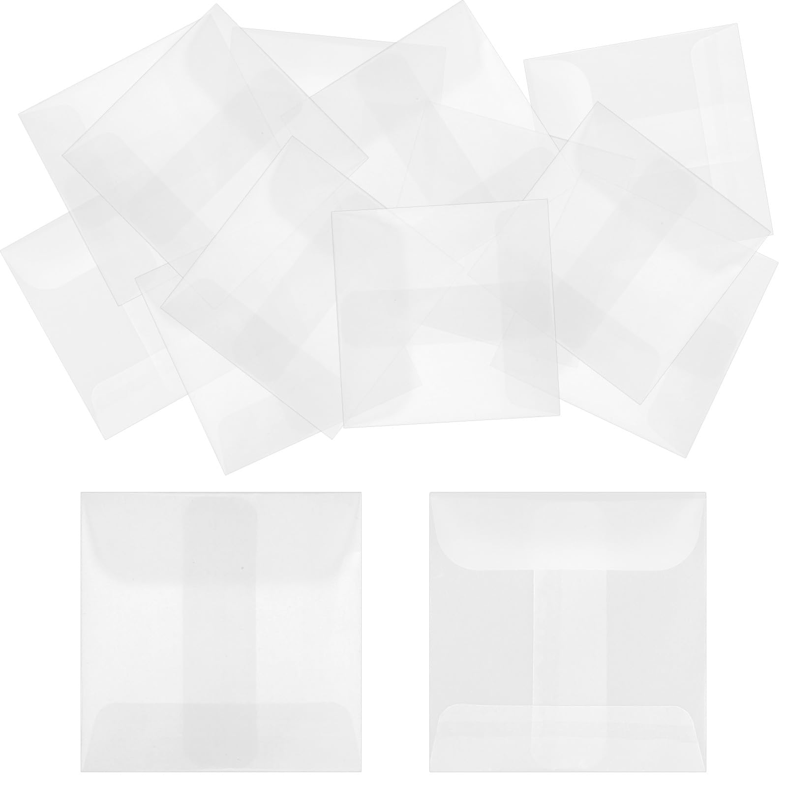 Enveloppes transparentes en verre 9,94 x 7,9 cm Lot de 50 pour timbres invitations