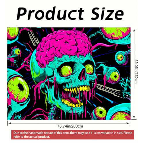 Image of Nuxovilar Spooky Zombie Wall Tapestry Polyester 78.74x59.05 In
