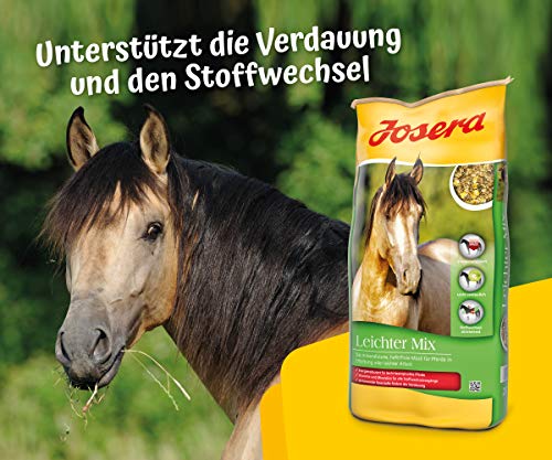 JOSERA Leichter Mix (1 x 20 kg) | Premium Pferdefutter mit energiereduzierter Rezeptur | haferfrei | Müsli für Pferde in leichter Arbeit oder Erhaltung| 1er Pack
