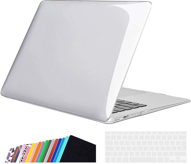 iNeseon Case Cover Compatible with 2010-2017 MacBook Air 13-inch (Model A1466 A1369), Ultra Slim Hard Shell Protective Case with Keyboard Cover for MacBook Air 13.3 (Size 32.5 x 22.7cm), Crystal Clear