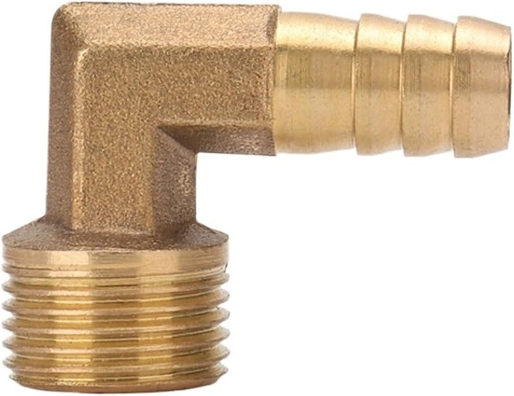 Brass Elbow 6pcs Quick Coupling For Hose Brass Barb Fitting Elbow Connector For RV Water Hoses(10mm Barb,1/2")