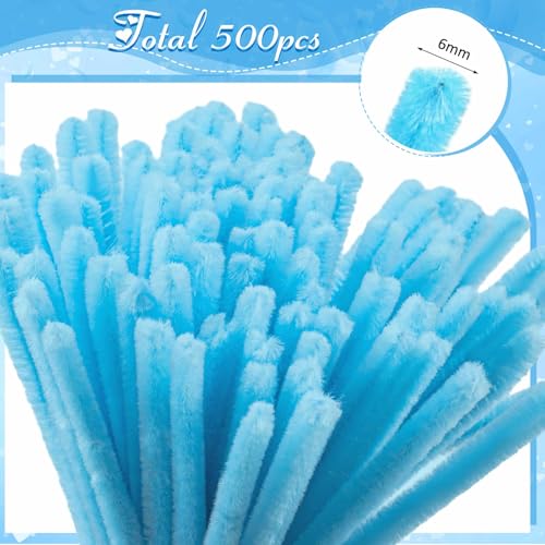 Peryiter 500 Pcs Pipe Cleaners for DIY Flower Bouquets, Chenille Stems for Graduation Bouquet Crafts, Fuzzy Sticks for Handmade Flowers, DIY Gift, Art Projects(Blue & Pink Flower,12 Inch) - Image 4