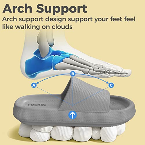 Image of Leevar Cloud Slides for Women and Men - Soft, Comfy, Relax Cloud Slippers, Thick Sole, Non-slip Slides for Men, Easy to Clean, Shower, Swimming, Beach, Indoor and Outdoor Slides for Men