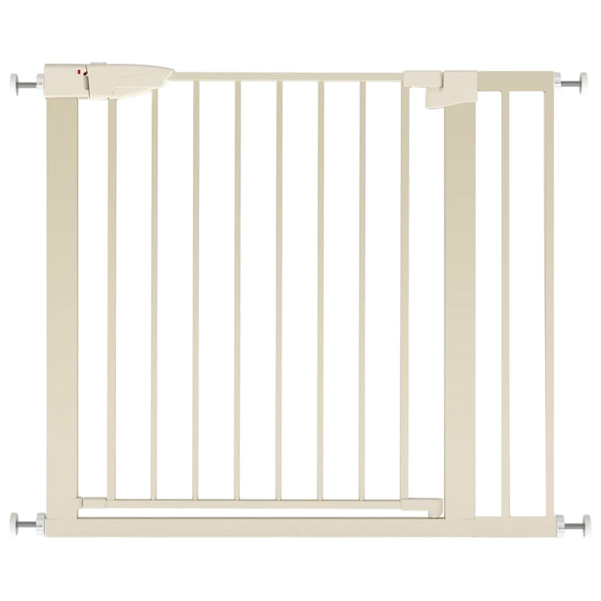 Treppenschutzgitter ausziehbar ohne Bohren - Türschutzgitter 96cm Beige | Türschutzgitter ohne Bohren für Babys, Kinder & Haustiere, Sicherheitsgitter, Kinderschutzgitter für Treppen & Türen