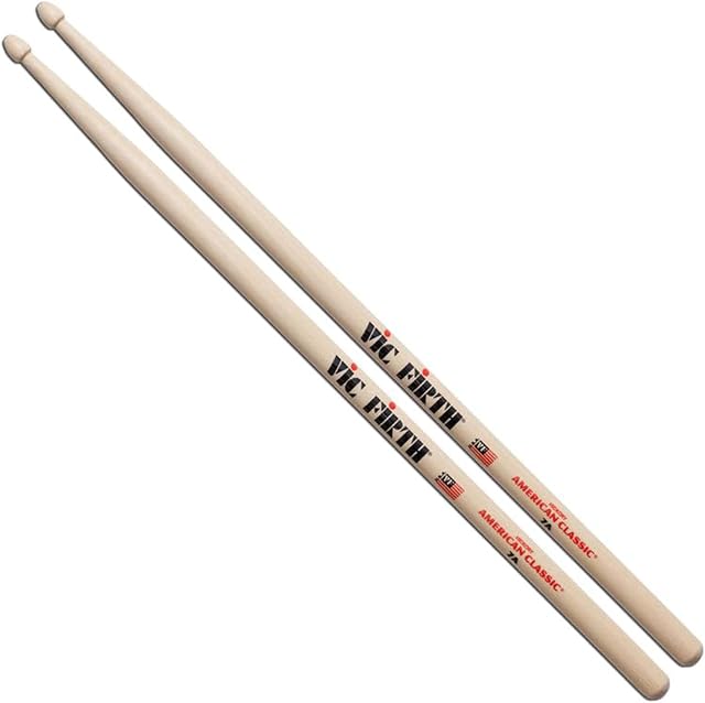 Vic Firth Bacchette per Batteria Serie American Classic 7A Hickory Americano Punta di Legno