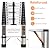 Telescoping Ladder 14.5 FT Stainless Steel Extension Ladder with 2 Detachable Hooks, Portable Multi-Purpose Collapsible Telescope Ladder for Home,RV,Outdoor Work,330lbs Max Capacity