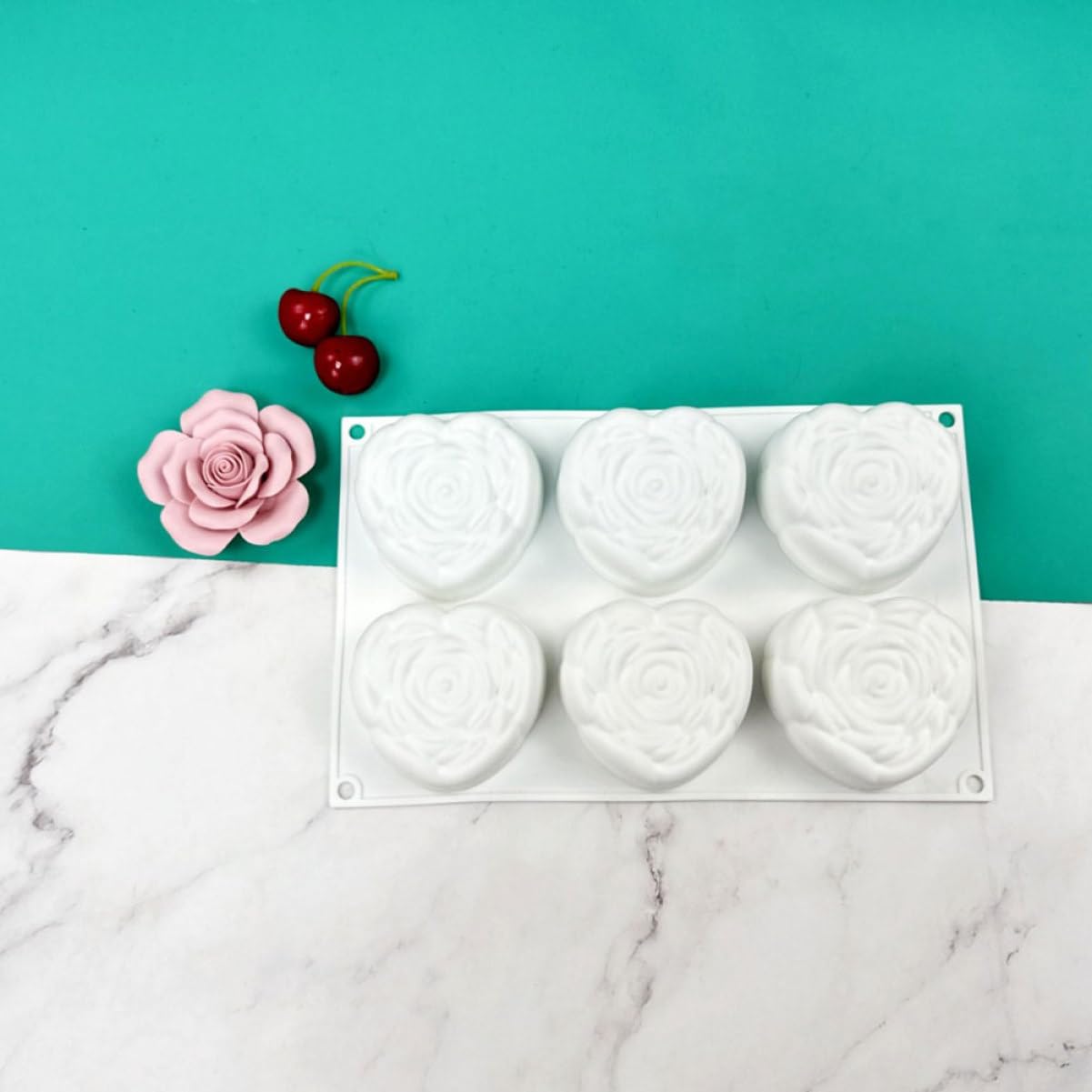Cabilock 4 Pezzi Amore Rosa Stampo Stampo Per Cioccolato Per Caramelle Stampo In Silicone Teglie Barattoli Cake Pop Maker Tortiera Per Rose Scaldacera A Forma Di