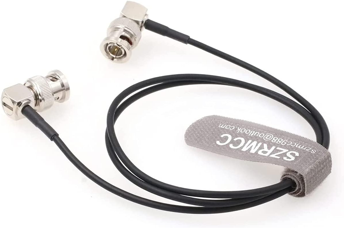 SZRMCC SDI Cable BNC Right Angle to Right Angle 3G HD SDI Cable RG174 75ohm Thin Flex Coaxial Video Cable for Sony FS5 FX6 Atomos Shogun Inferno SmallHD Monitor Blackmagic ARRI RED Cameras (1m) - Image 3