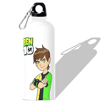 360Edutech, Ben 10 Water Bottle Sipper 600ML, Aluminum, for Kids Boys Girls Men & Women, for Camping Cycling Trekking Schooling etc, Ideal for Hot and Cold Beverages, BPA Free, B10SV3
