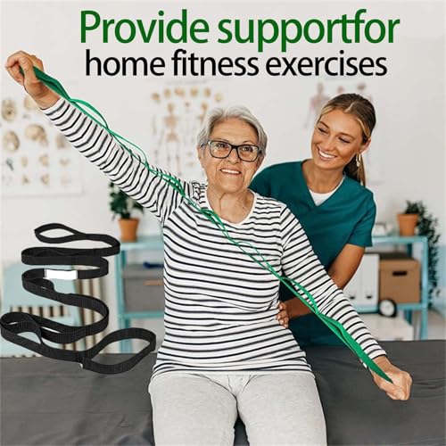 stretching strap yoga with loops 10 loops strapsfor stretching stretch straps for physical therapy non-elastic exercise strap for pilates dance and gymnastics with