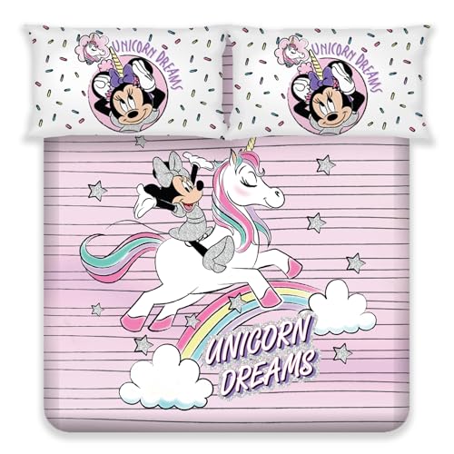 Image of Sassoon Disney Unicorn Digital Printed 100% Cotton Bedsheet with 2 Pillow Covers in 300TC