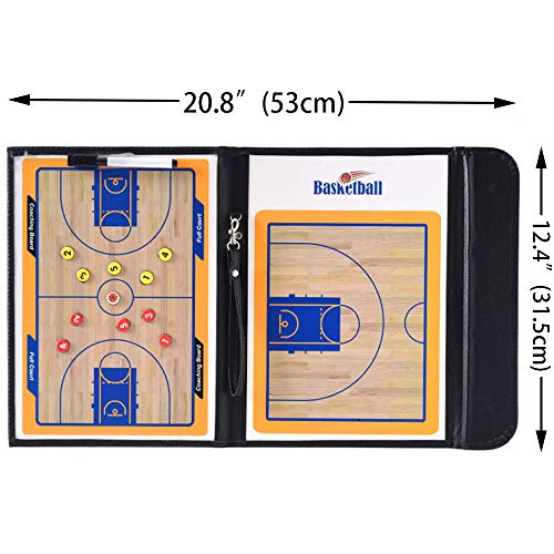 Famgee Foldable Basketball Coaching Board Strategy Clipboard Referee Magnetic Tactics Kit Coach Tool With Dry Erase Marker Pen #TOP5