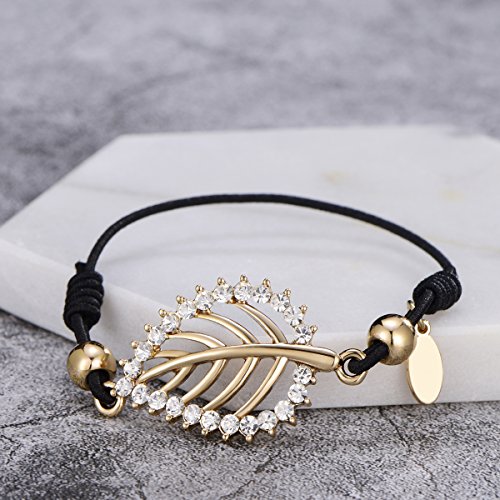 Braccialetto da donna con charm a forma di foglia