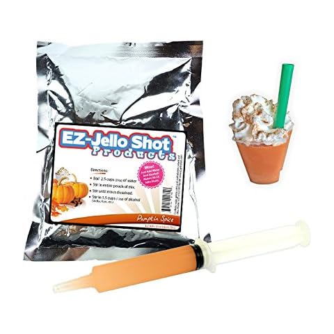 Pumpkin Spice Jello Shot Mix 6.78 oz - Premium Gluten-Free Jello Mix for Tasty Jello Shots - Easy to Make EZ Gelatin Powder Mix for Jello Shots - Adult New Year and Holiday Party Supplies Cover
