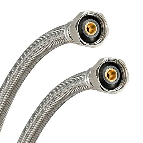 Eastman 1/2 Inch Fip Flexible Faucet Connector, Braided Stainless Steel Supply Hose Line, 16 Inch Length, 48016 #TOP1