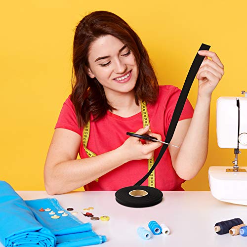 Jetec 1/2 Inch Double Fold Bias Tape Bias Binding Tape Wide Fold Cotton Tape For Sewing Seaming Hemming Piping Quilting Projects (Black,10 Yards) #TOP2