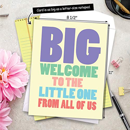 Nobleworks, Hilarious New Baby Congratulations Greeting Card, Pregnancy Notecard W/Envelope, From All Of Us (8.5 X 11 Inch), Big Welcome J4870Bbg-Us #TOP2