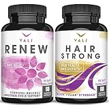 VALI Renew PMS & VALI Hair Strong Bundle - PMS Relief Supplement for Women’s Menstrual Cycle Vitamins & Herbal Support and Hair Health & Growth Vitamins for Healthier Hair Plus Skin and Nails