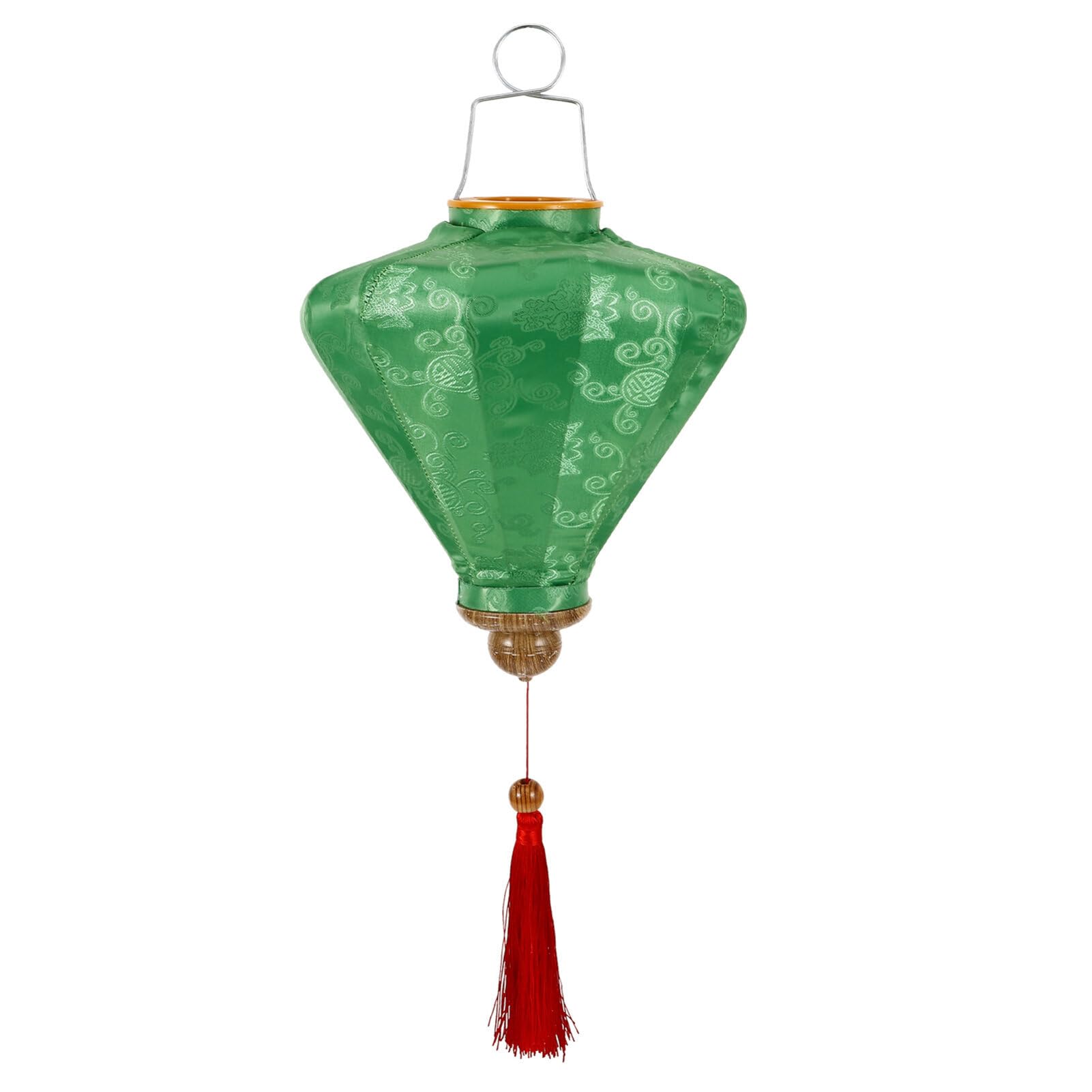 Cinese Lanterna Di Seta Vietnamita Lanterne Ovali Giapponese Lanterne Appese Hoian Lampada Asiatico Fiore Ornamenti Pieghevole Lampada Festiva Matrimonio Verde