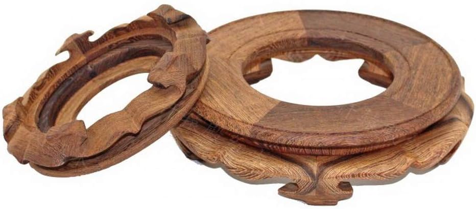 GOLDY&WENDY Oriental Asian Solid Wooden Vase Stand Crystal Ball Display Stand for Collectibles and Plants