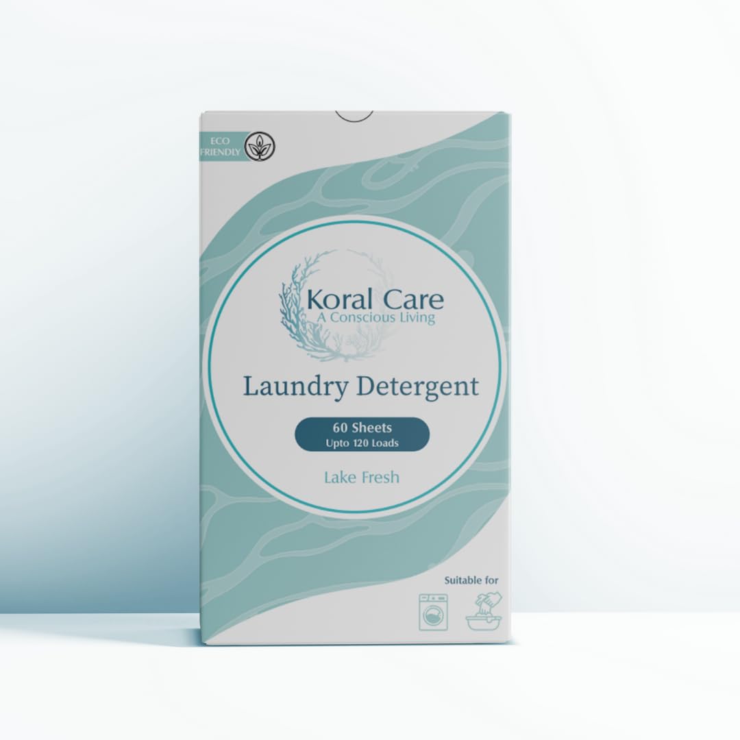 Koral Care Biodegradable Laundry Detergent Sheets, Pack of 60 Sheets, Gentle on Clothes, Removes Tough Stains, Eco-friendly (B0D8763XMR) Amazon Price History, Amazon Price Tracker