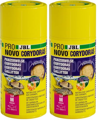 JBL PRONOVO CORYDORAS Tab, Aliment de Base pour Callichthyidés de 1-20 cm, Comprimés Alimentaires pour Poissons, Taille M, 100 ML (Lot de 2)