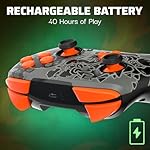 PDP REMATCH GLOW Wireless Nintendo Switch Pro Controller, Full Motion Controls – Licensed for Nintendo Switch. & Lite & OLED Model, Rechargeable Battery Power, Glow in the Dark: Blackout Bowser - Image 3