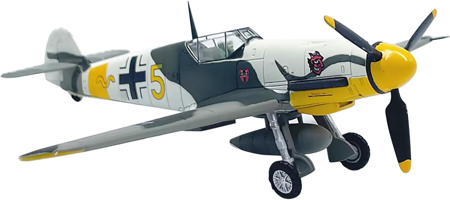 Toy Collection German BF 109F-4 Fighter Airplane Model 1:72 Scale Simulation Aircraft Model Alloy ABS Plastic Material Aviation Plane