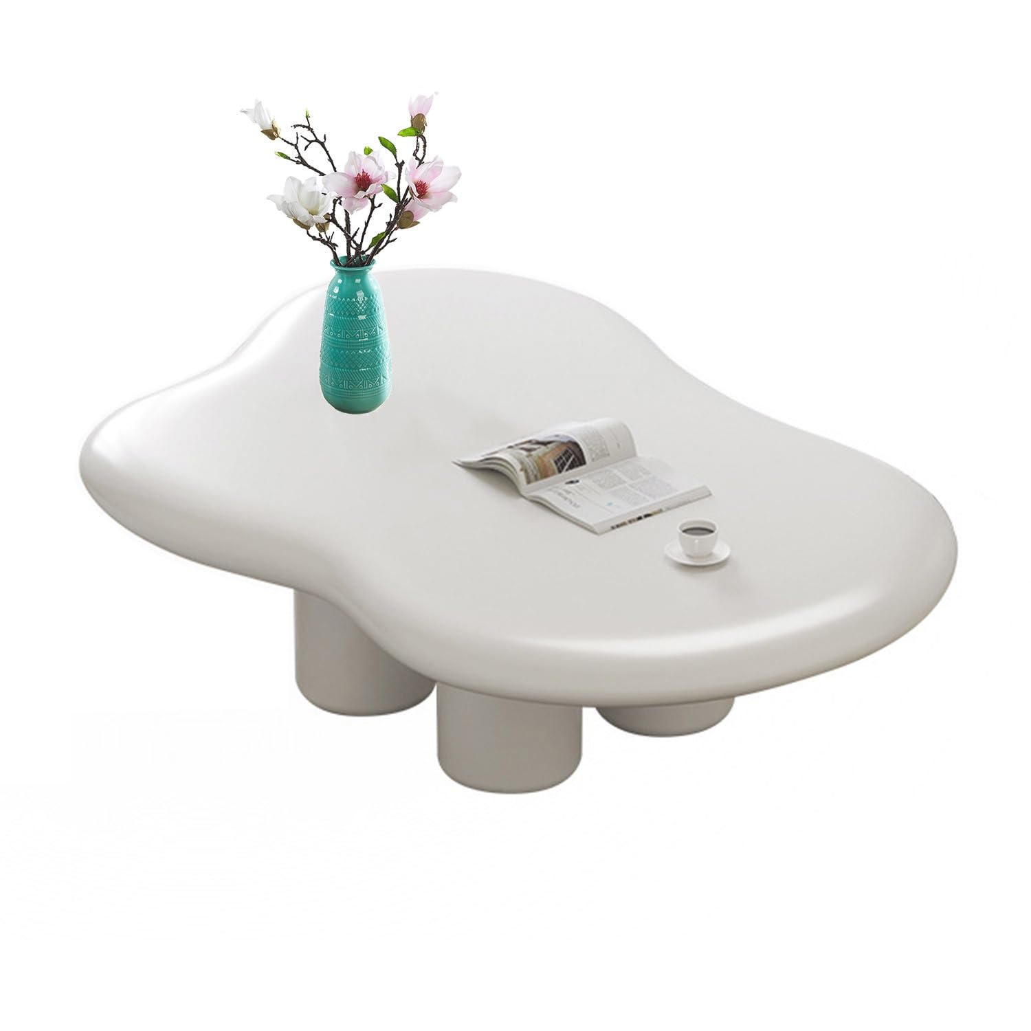 Table basse cloud asymétrique et élégante pour un intérieur épuré