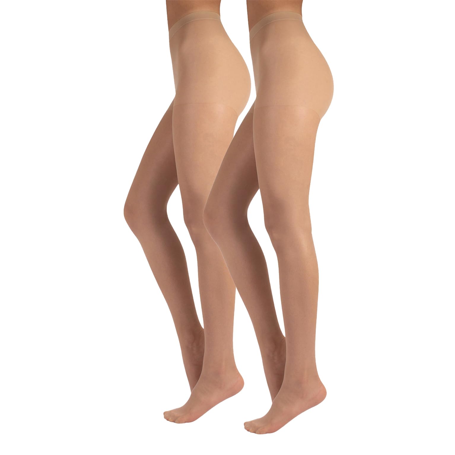 CALZITALY PACK 2 PAIRS SHEER TIGHTS | TRANSPARENT TIGHTS | 20 DEN | BLU, BLACK, NATURAL | S, M, L, XL, XXL | ITALIAN HOSIERY | (M, 2 PAIRS - SKIN)