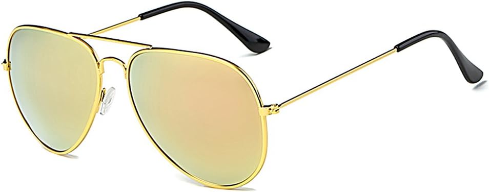 ENSARJOE Classic Aviator Flat Lens Sunglasses For Women And Men Metal Frame