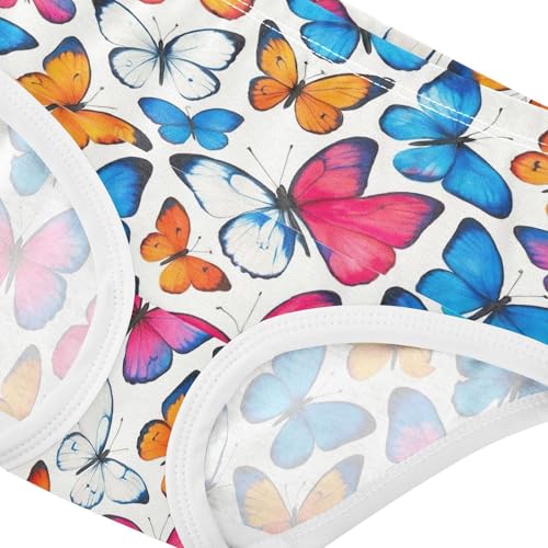 Joisal Designer Toddler Underwear Floral 2t Cotton Girl Panties Cute Colorful Vibrant Butterflies White Briefs Undies Kids4