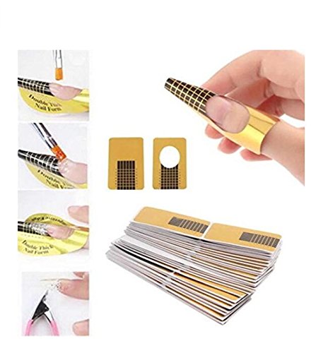 100pcs Nail Forms Gel UV Para Uñas manualidades donaciones para l 'extensión de Delle Guide Guía Manicura Diseño Bandeja PAPEL accesorio