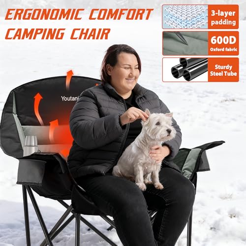 Silla de Camping Calefactable Youtanic Oversized Extra Grande hasta 500 lbs miniatura 6