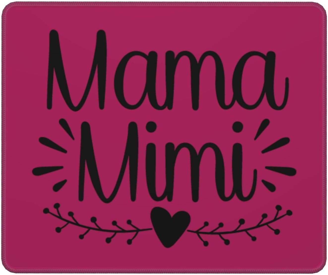 Mouse Pad Mama Mimi Square Mousepads with Stitched Edge Computer Mice Pad Mouse Mat for Home Office Gaming Working Learning Non-Slip Rubber Base 9.8x11.8x0.12 in