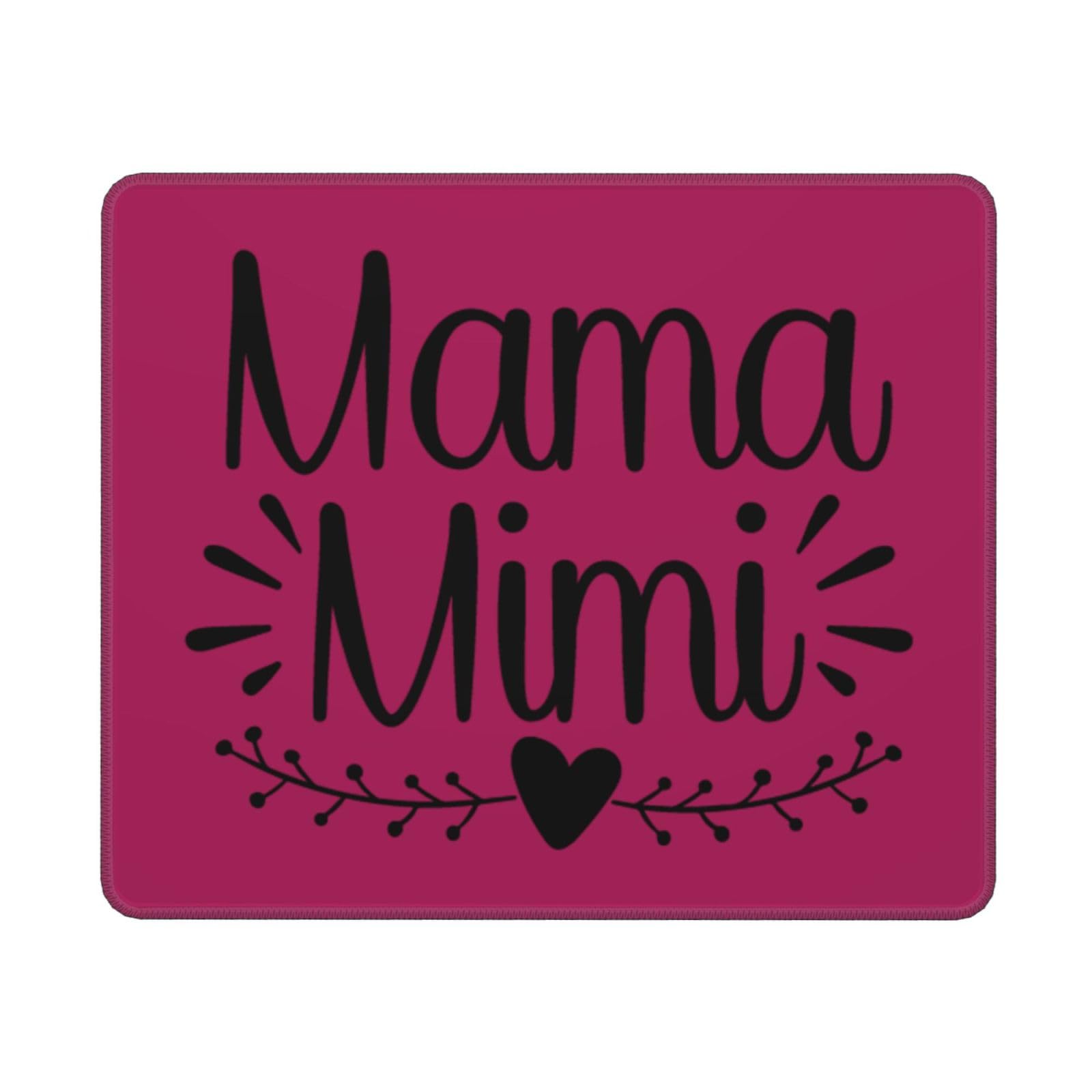 Mouse Pad Mama Mimi Square Mousepads with Stitched Edge Computer Mice Pad Mouse Mat for Home Office Gaming Working Learning Non-Slip Rubber Base 9.8x11.8x0.12 in