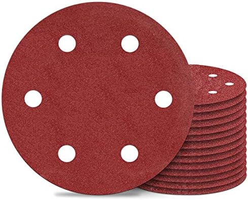 Awutzut 9 Inch 6 Hole Sanding Discs 120 Grit Hook and Loop for Drywall Sander 15PCS
