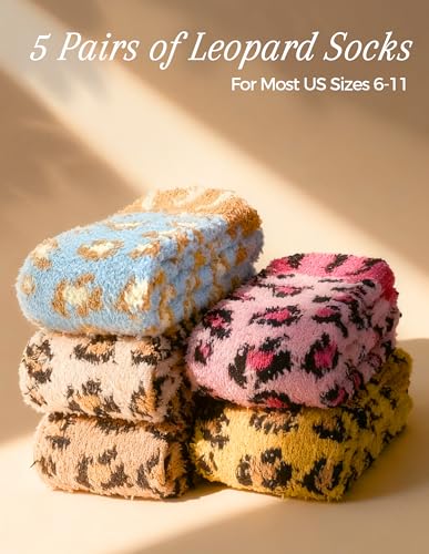 Image of TEHOOK Warm & Cozy Gifts for Women, Fluffy Fuzzy Plush Sleeping Slipper Socks - Soft Warm Fabric