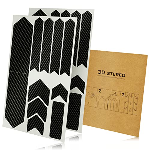 hksod Lackschutzfolie Fahrrad Aufkleber mit 3D Kohlefaser Streifen,Rahmenschutz Fahrrad Schutzfolie für MTB,Rennrad,E-Bike,BMX,Trekkingrad Cover