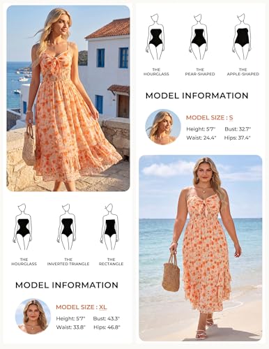 Image of GRACE KARIN Womens Maxi Floral Sundresses Summer Beach Boho Dress Spaghetti Strap Dresses Casual Fashion Clothes with Pockets