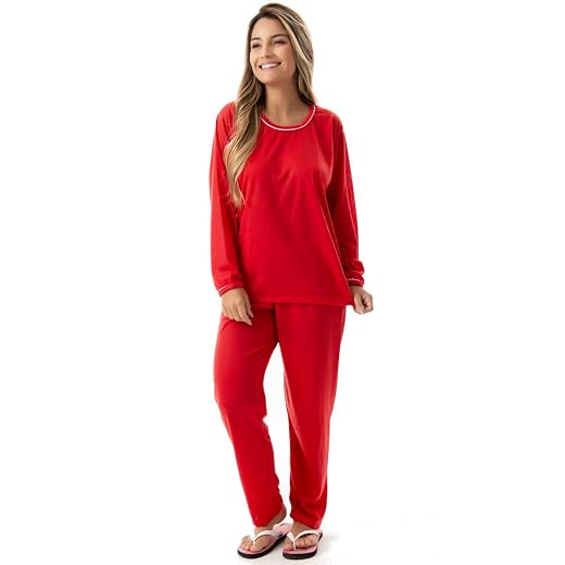 Pijama Confortavel Longo em Malha Suave Lisa | Feminino 177 Pijama Confortavel Longo em Malha Suave Lisa | Feminino 177