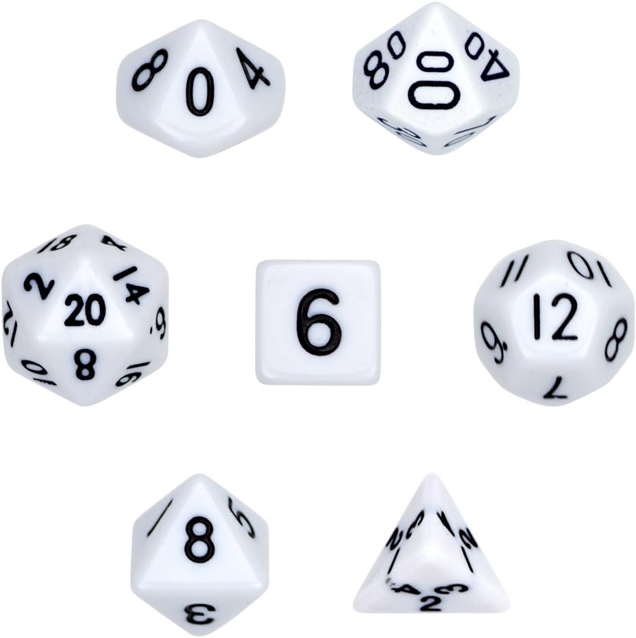 Wiz Dice Series I Set of 7 Opaque Polyhedral Dice in Velvet Pouch